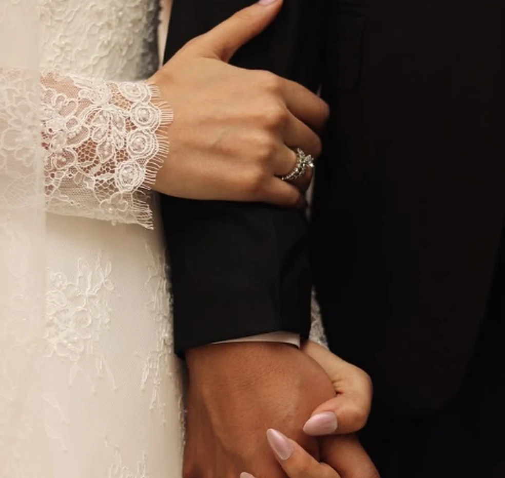 A close detail from Adam and María’s engagement
