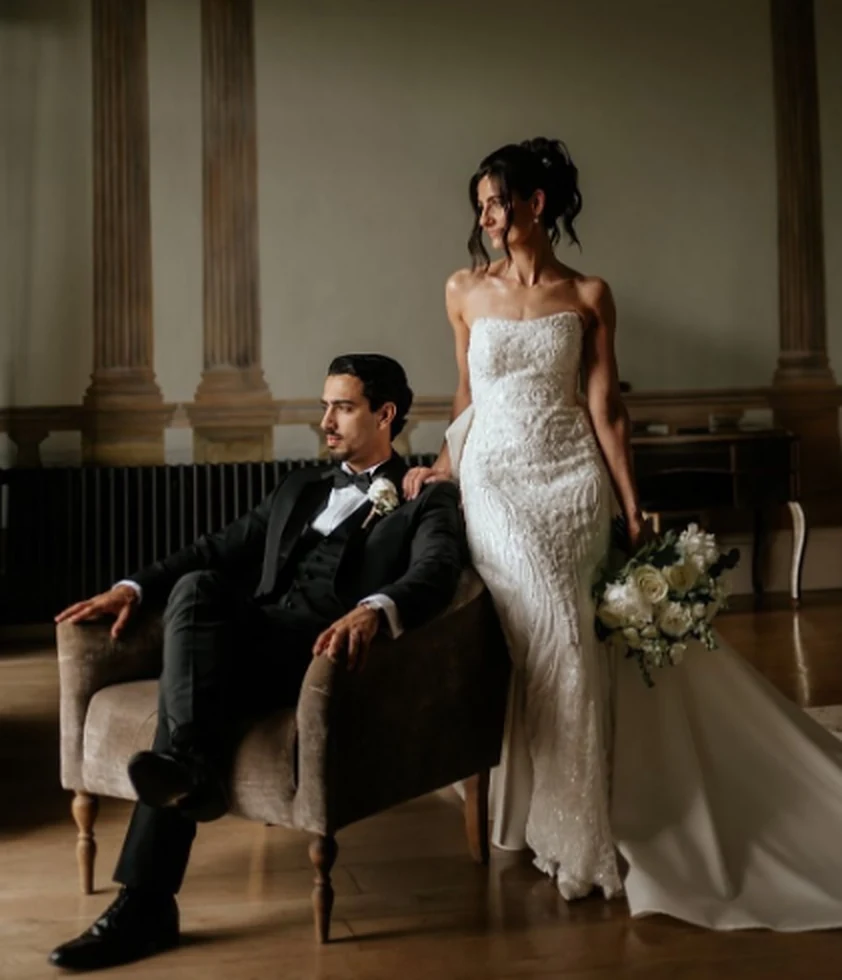 A formal wedding portrait