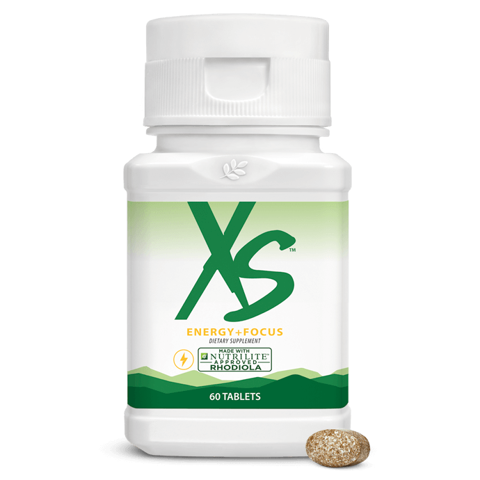 Frasco de XS Energy + Focus con 60 tabletas